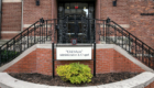 Old Main Entrance, exterior, brick and wrought iron